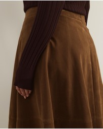 Atmos&Here Curvy - Frances Suede Flare Midi Skirt