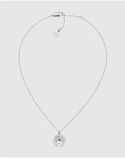 Furla - Furla Flow Crystal Pendant Silver-Tone Necklace