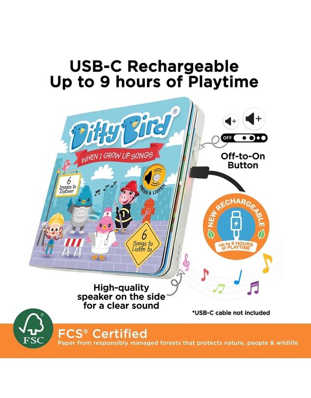 Ditty Bird - When I Grow Up Songs Board Book