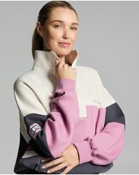 Rockwear - Cosy Fleece Blocked Snap Crew