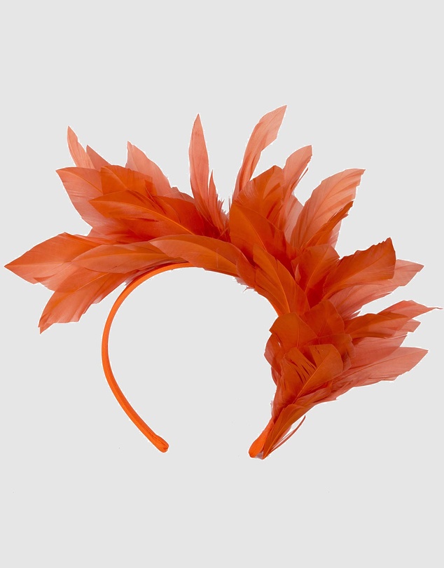 Max Alexander - Modern Orange Racing Fascinator