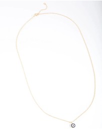 Lovisa - Gold Plated Sterling Silver Evil Eye Disc Necklace