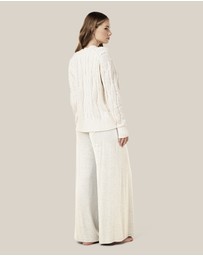 Papinelle - Cotton Cashmere Cable V-Neck Jumper