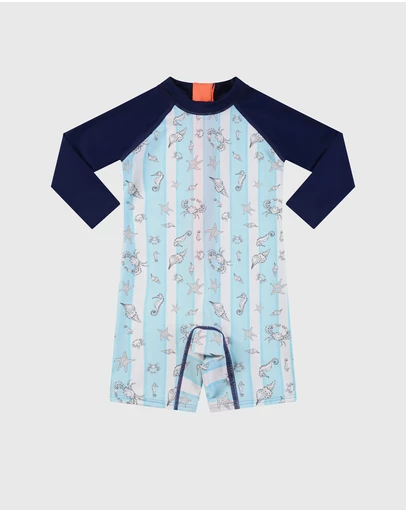 Aqua Blu Kids - Mariner Long Sleeve Sunsuit - Babies