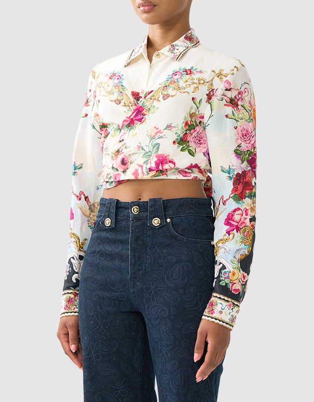 Camilla - Cropped Wrap Shirt With Tie