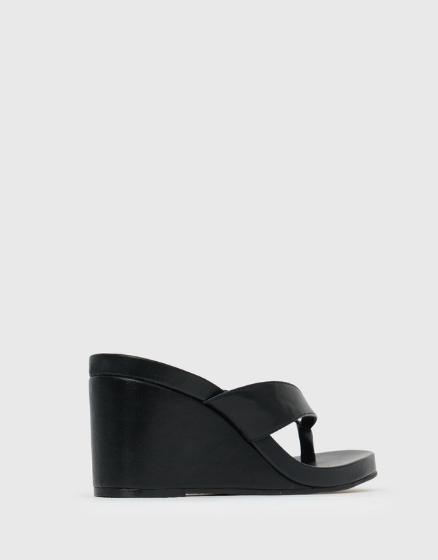 Betts - Wider Fit Sable Thong Wedge Casual Sandals