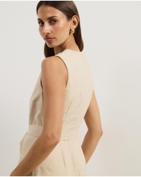 Atmos&Here - Hailey Linen Blend Midi Dress