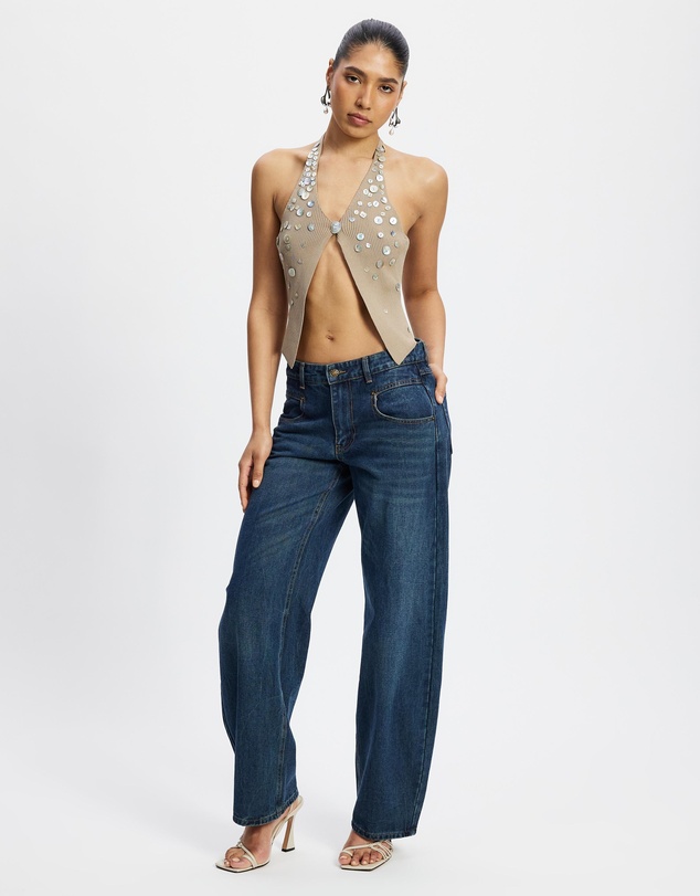 Jaded London - Button Knit Halter Top
