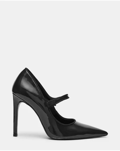 Steve Madden - Jaine Black Patent Heels