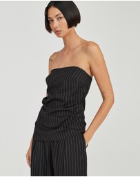 Third Form - Obscura Pinstripe Strapless Top