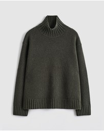 COS - Chunky Cashmere Funnel-Neck Jumper