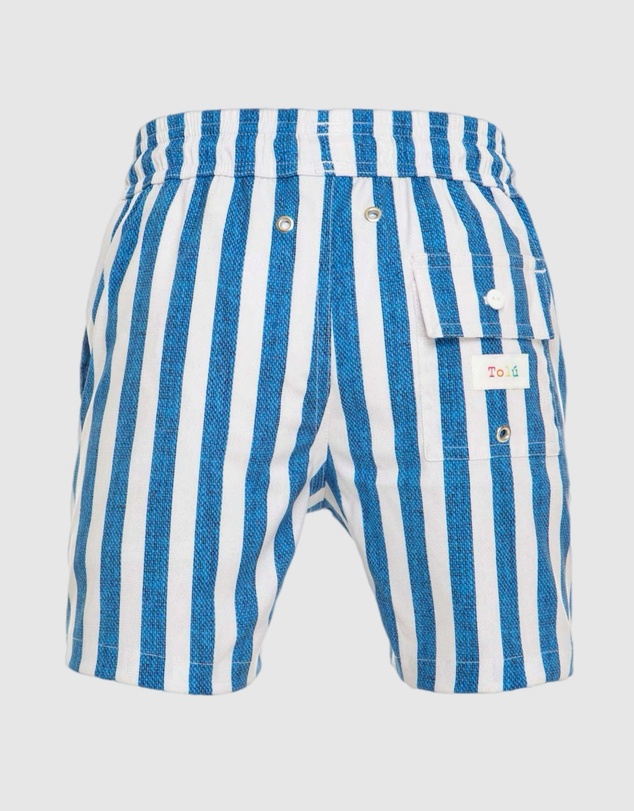 Tolu Australia - Boys Swim Shorts With Blue Stripes