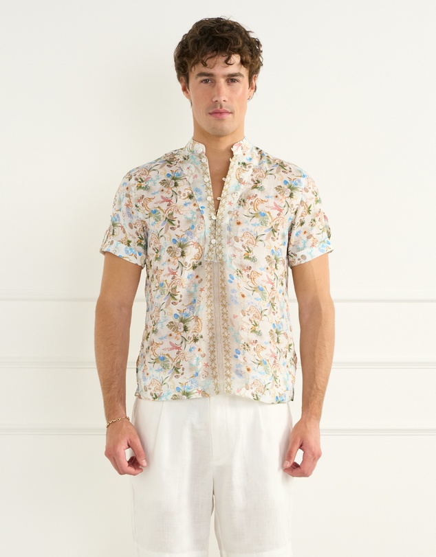 Aqua Blu Australia - Playa Dominic Mandarin Collar Shirt