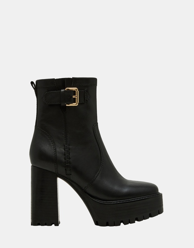 Steve Madden - Summit Black Leather Booties