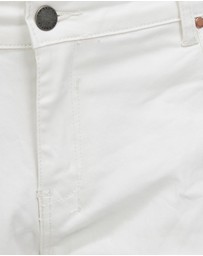 DRICOPER DENIM - Coated White Cuffed Jeans