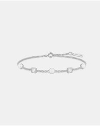 Ania Haie - Silver Bezel-Set Cube and Pearl Station Bracelet