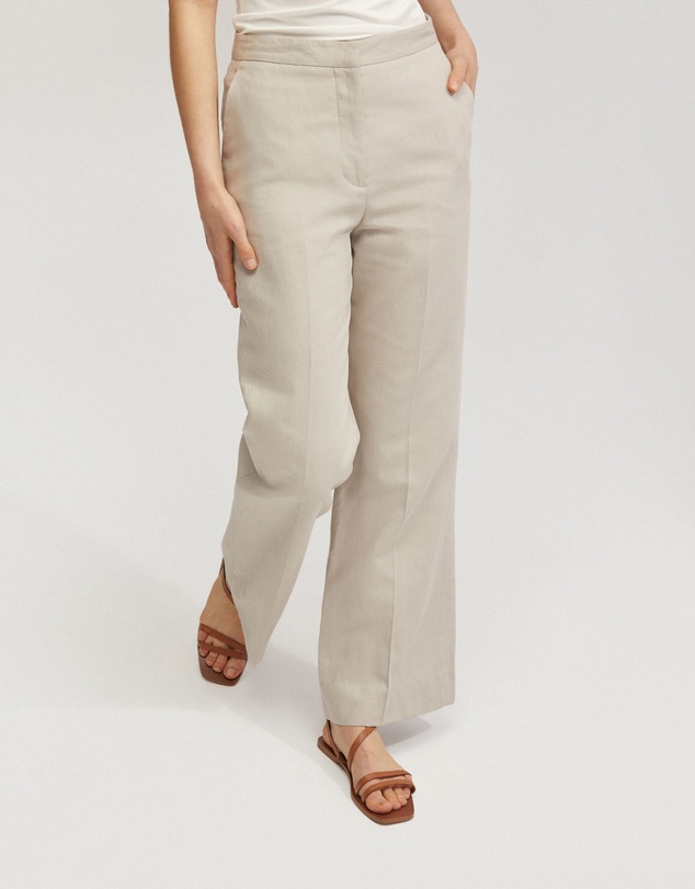 Oxford - Lauren Linen Blend Wide Leg Pants