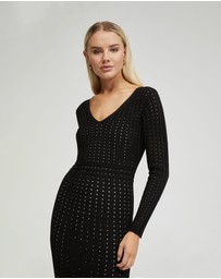 Oxford - Keiko Knitted Dress With Slip In Nude