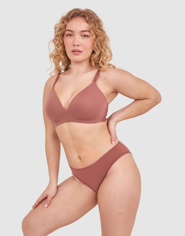 Bras N Things - NKD High Leg Brazilian Knicker - Mocha