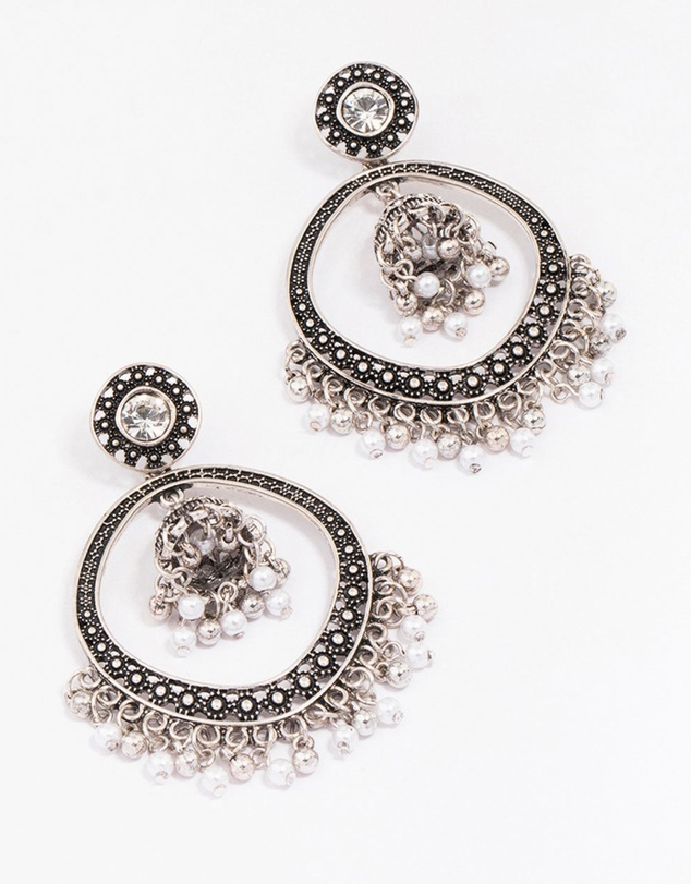Lovisa - Antique Silver Beaded Ball Drop Earrings