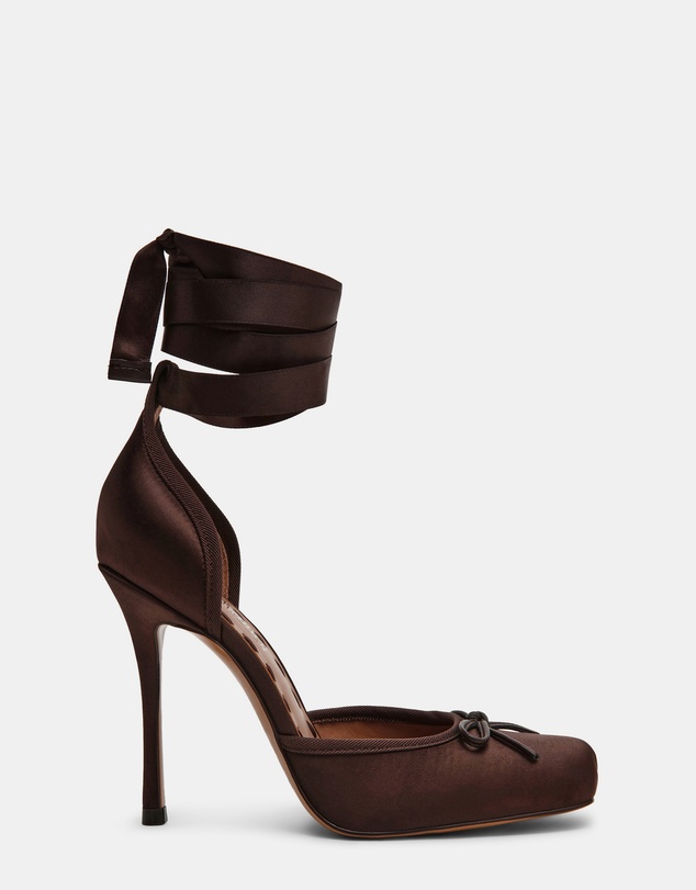 Steve Madden - Larina Dark Brown Satin Heels