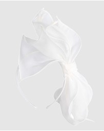 Max Alexander - White Organza Bow Fascinator