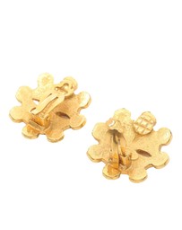 Pre-Loved by Azura Reborn - Pre-Loved Gold Plated CC Floral Clip On Earrings
