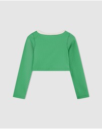 Zulu & Zephyr Mini - Mini Stripe Rib Crop Rashie - Kids-Teens