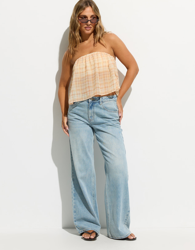 Dazie - Marnie Strapless Sheer Organza Top