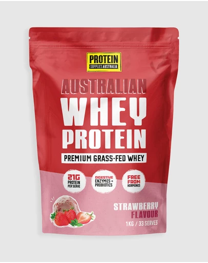Protein Supplies Australia - Strawberry Australian Whey Protein - 1kg
