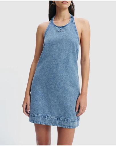 Aje Studio - Kendall Denim Halter Mini Dress