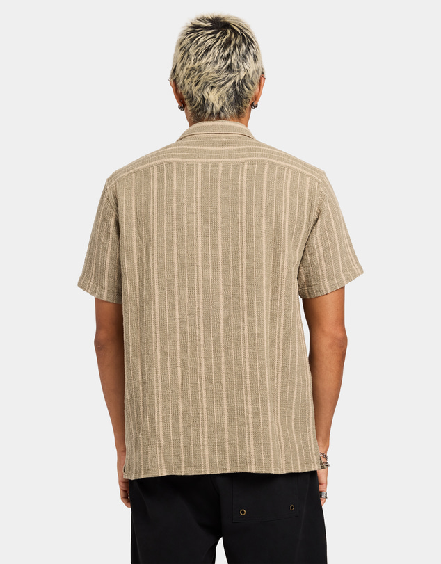RVCA - Mens Vacancy Stripe Short Sleeve Shirt