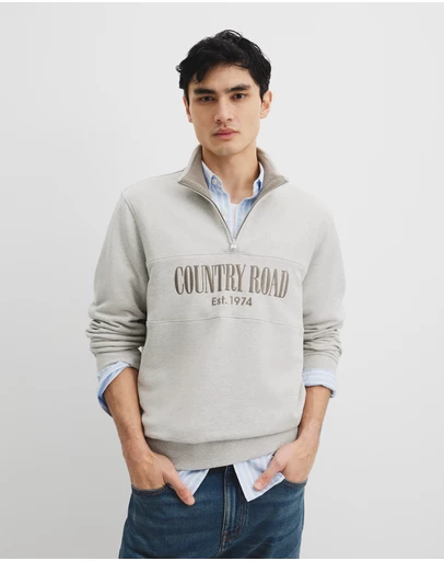 Country Road - Australian Cotton Half Zip Heritage Sweat