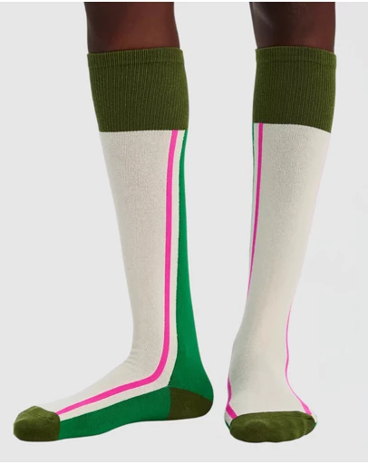 High Heel Jungle - Minty Tall Sock OS Green Combo