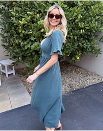 Esther & Co - Korbela Dress - Deep Green