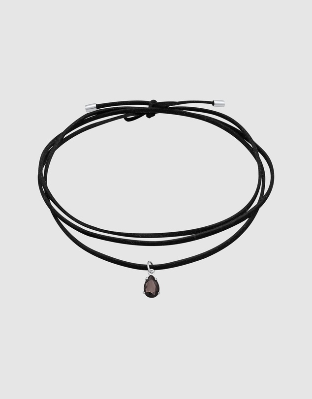 Elli Jewelry - Zirconia Faux Leather Choker Necklace