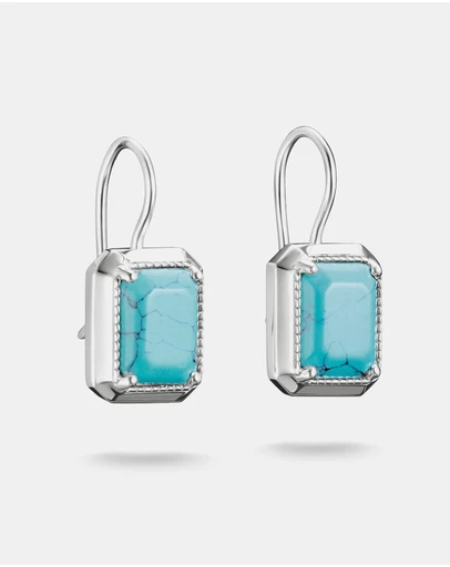 THOMAS SABO - THOMAS SABO Drop Earrings with Turquoise Octagon Stones Silver