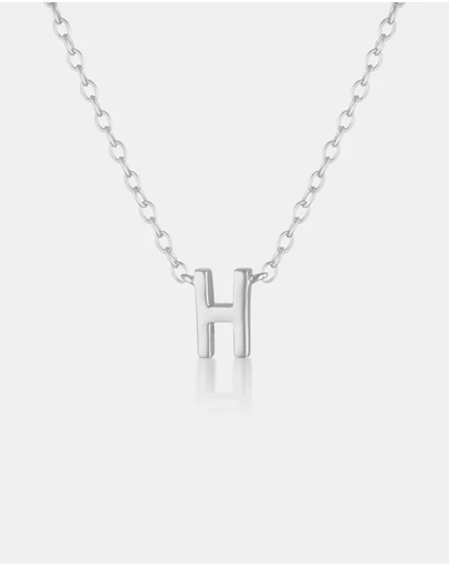 The Silver Collective - Petite A-Z Letter Necklace - H