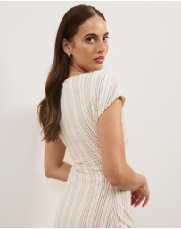 Atmos&Here - Sally Cotton Striped Midi Dress
