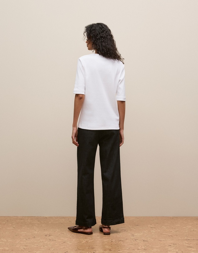 Trenery - Australian Cotton Half Sleeve T-shirt in White