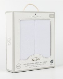 Living Textiles - 2pk Bedside Bassinet Fitted Sheet - Jersey/White