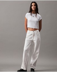Calvin Klein Jeans - Slim Cropped Ribbed T-shirt