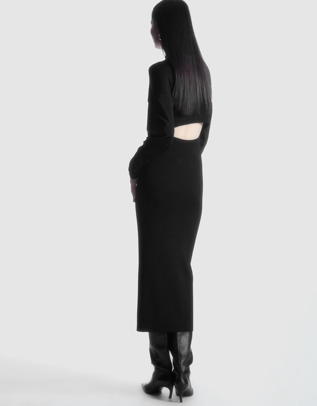 COS - Open-Back Ribbed-Knit Dress