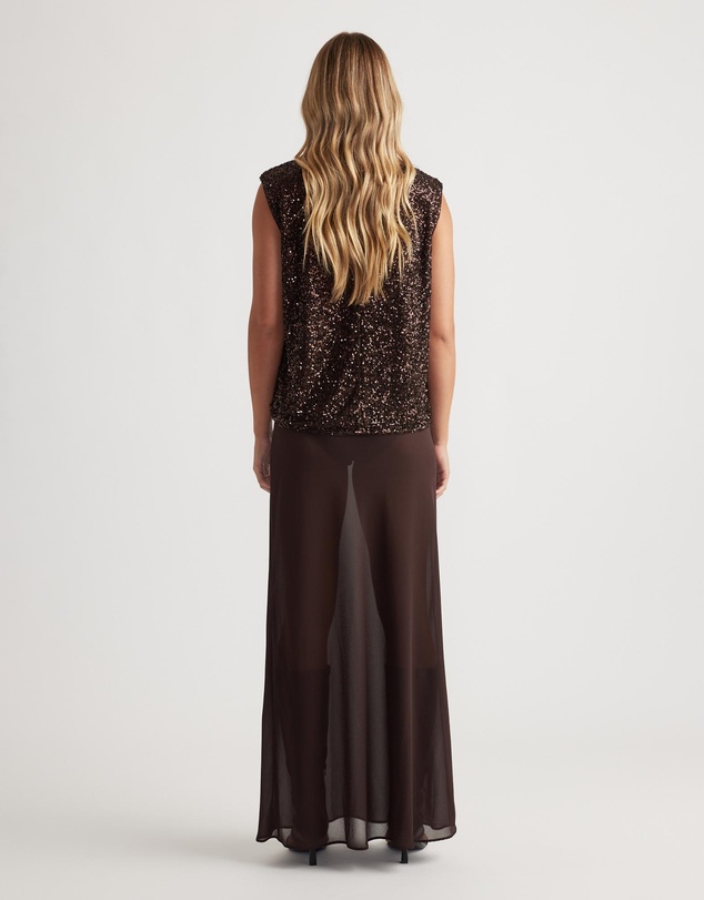 Decjuba - Nadia Sequin Front Knot Tee