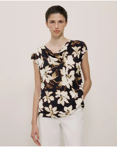 Trenery - Calais Floral Cap Sleeve Top in Black