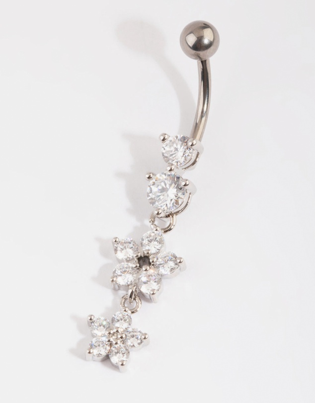 Lovisa - Titanium Floral Belly Bar