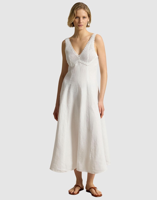 Polo Ralph Lauren - Crochet-Trim Linen Dress