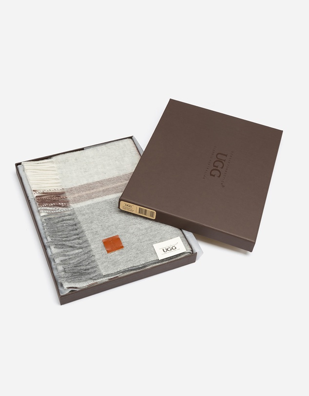 Ozwear Connection Uggs - 100% Wool Scarf Camel Check