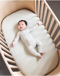 Grow Kindly - Light Zippee Baby Romper in Gumleaf Gingham (0.2 TOG)