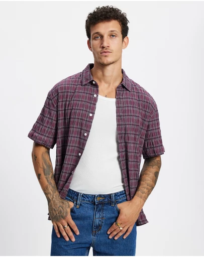 Thrills - Excitement Excitement Check SS Cropped Shirt